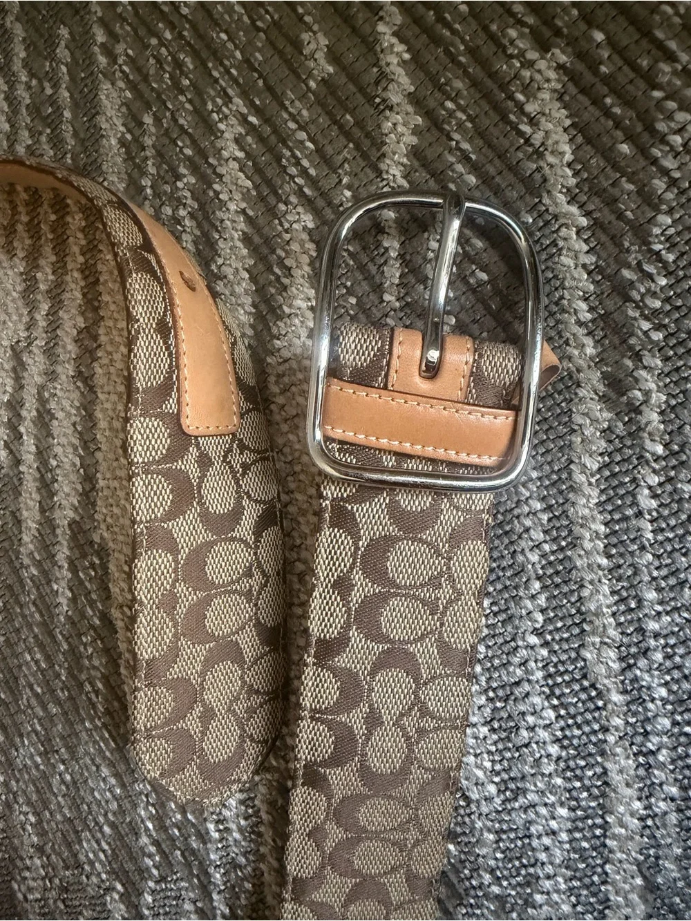 Classic Coach Signature Monogram Canvas Belt  - Medium